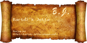 Barták Jetta névjegykártya